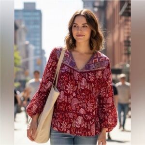 NWT Rachel Zoe Boho Floral Top Size L